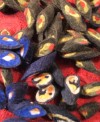 Coloured sushi roll felt beads